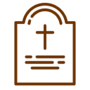 Tombstone outline featuring a cross