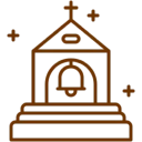 Minimalist church illustration with steps